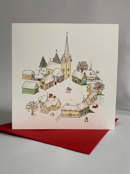 Snowy Winter Village - Charity Christmas Card Pack