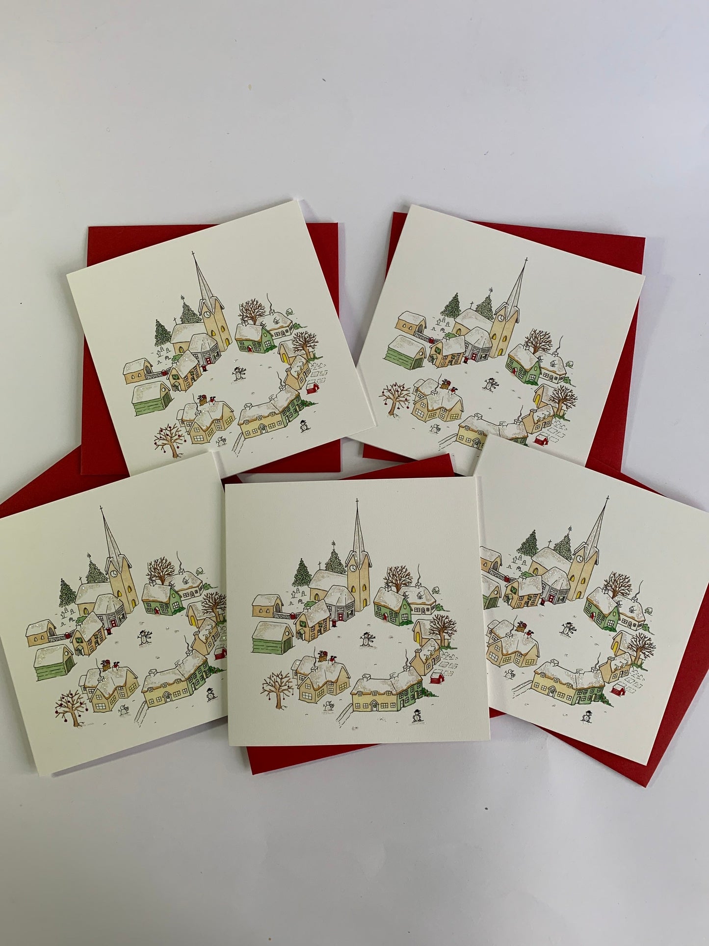 Snowy Winter Village - Charity Christmas Card Pack