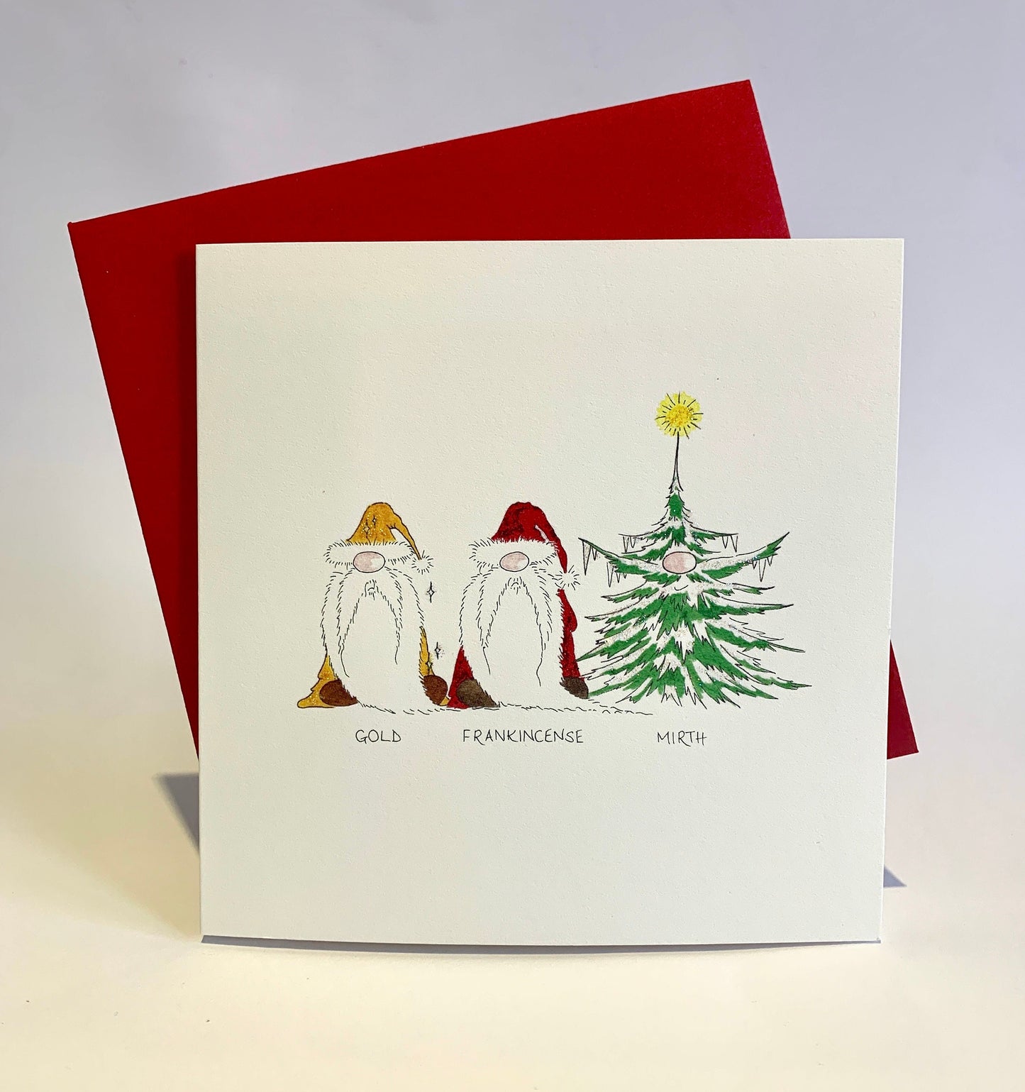 Pack of 5 Mixed Charity Christmas Cards (A)- Original Art Watercolour Illustration - Traditional Designs - Hand Finished - Glitter Option