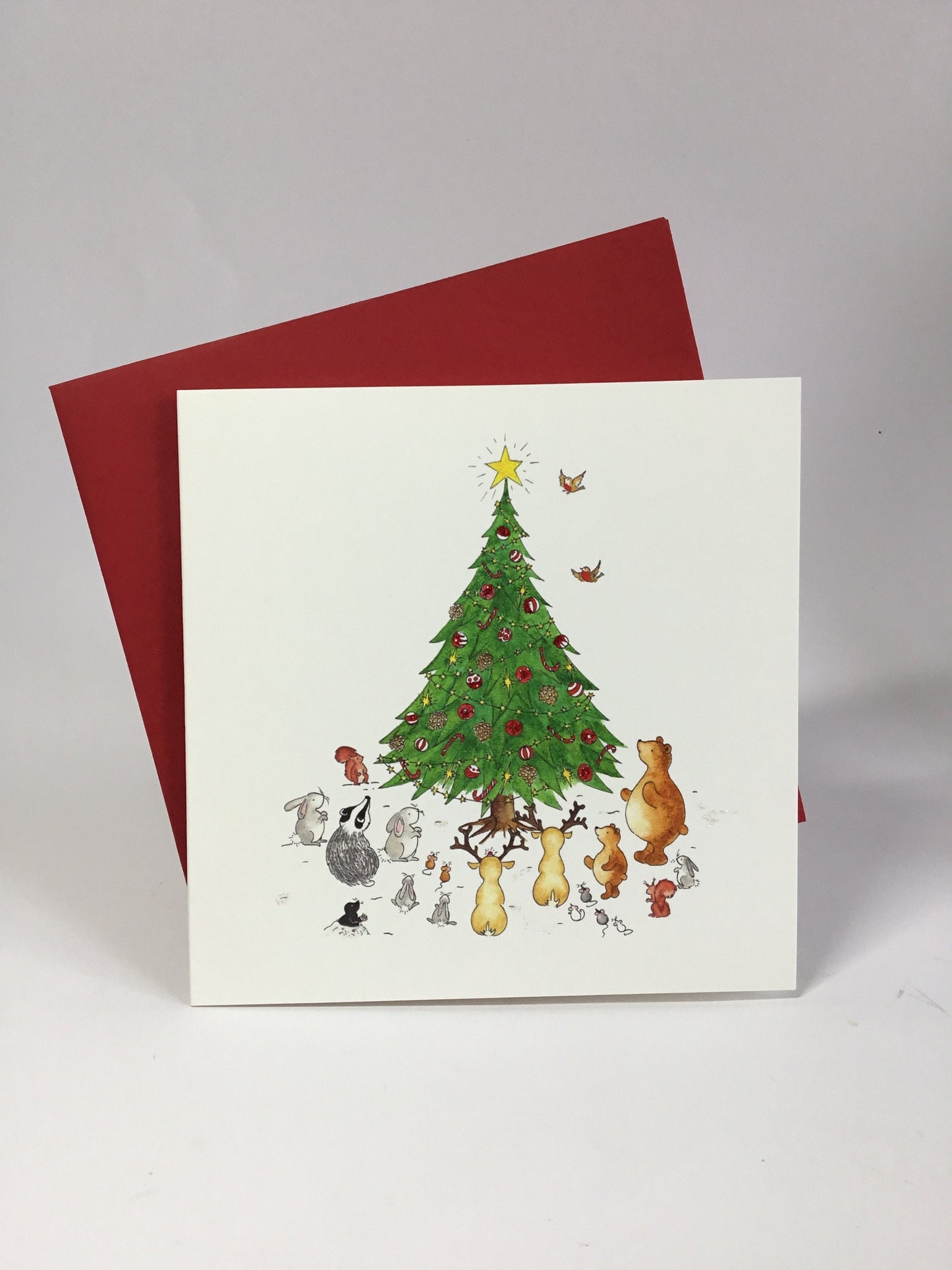 Pack of 5 Mixed Charity Christmas Cards (A)- Original Art Watercolour Illustration - Traditional Designs - Hand Finished - Glitter Option